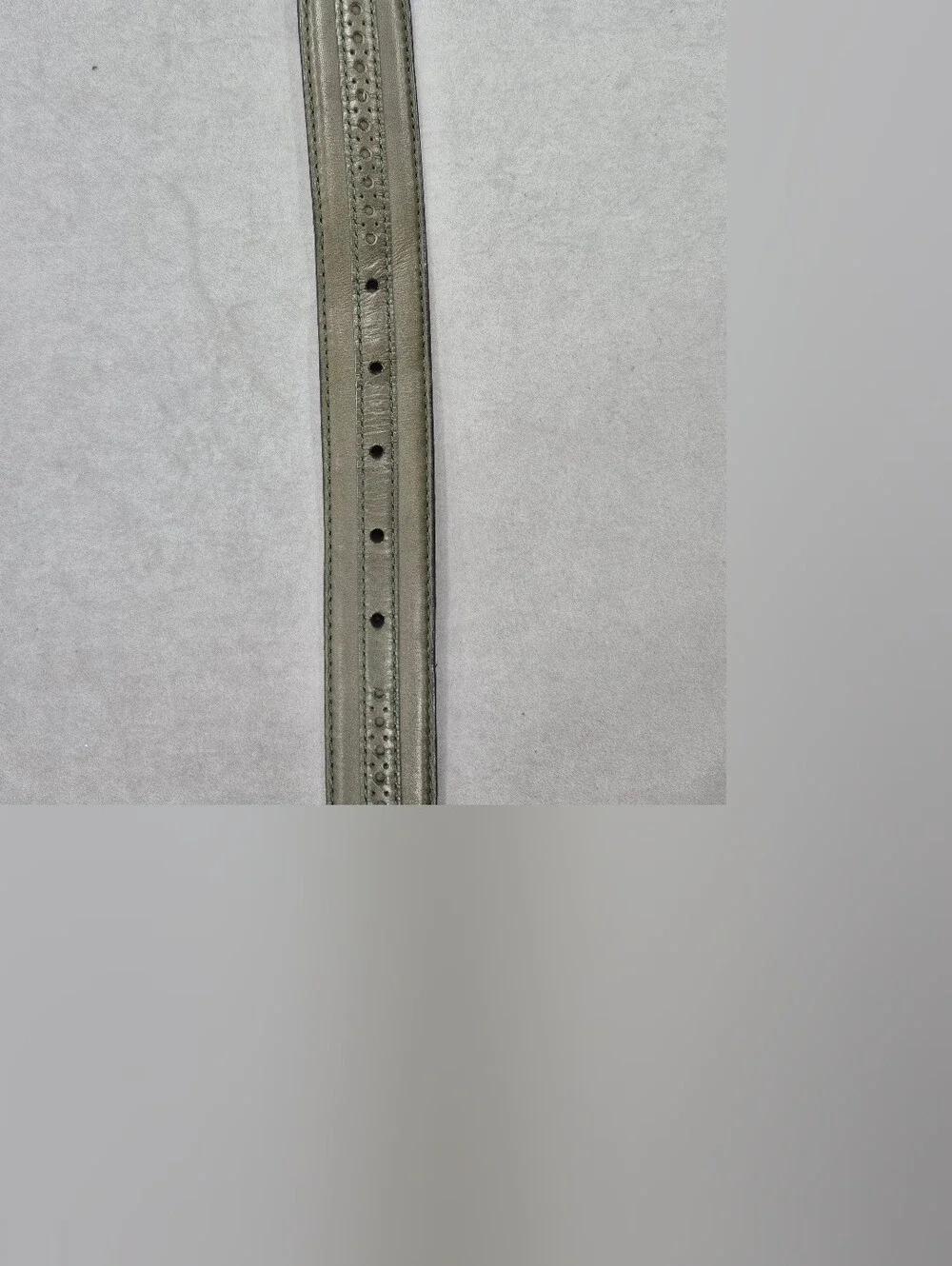 Cole Haan belt men's 36 sage green soft leather brushed silver buckle
